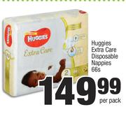 Huggies Extra Care Disposable Nappies-66s Per Pack