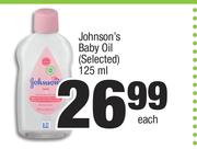 Johnson's Baby Oil (Selected)-125ml Each