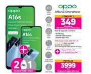 2 x Oppo A16s 4G Smartphone-On 1GB Red Top Up Core More Data + On Promo 70