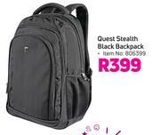 Quest Stealth Black Backpack