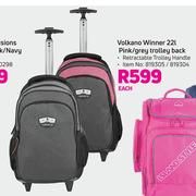 Volkano Winner 22L Pink/Grey Trolley Back-Each