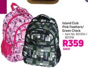 Island Club Pink Feathers/Green Check-Each