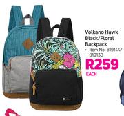 Volkano Hawk Black/Floral Backpack-Each