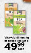 Vita Aid Slimming Or Detox Tea-50g Each
