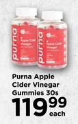Purna Apple Cider Vinegar Gummies-30's Each