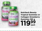 Nutritech Beauty Tropical Gummies Or Collagen Strawberry Gummies-180g Each