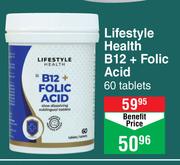 Lifestyle Health B12 + Folic Acid 60 Tablets
