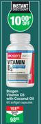 Biogen Vitamin D3 With Coconut Oil 60 Softgel Capsules