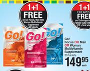 Go! Focus Or Man Or Woman Multivitamin Supplement 30 Tablets-Each