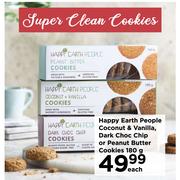 Happy Earth People Coconut & Vanilla, Dark Choc Chip Or Peanut Butter Cookies-180g Each
