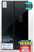 Hisense 514L Side By Side Fridge Black Glass H670SMIB-WD