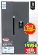 Defy 555L Side By Side Fridge Freezer Metallic DFF547