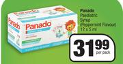Panado Paediatric Syrup (Peppermint Flavour)-12 x 5ml Per Pack