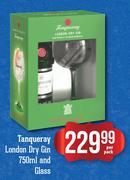 Tanqueray London Dry Gin-750ml & Glass-Per Pack