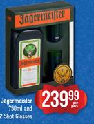 Jagermeister-750ml & 2 Shot Glasses-Per Pack