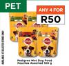 Pedigree Wet Dog Food Pouches Assorted-For Any 4 x 100g