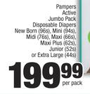 Pampers Active Jumbo Pack Disposable Diapers-Per Pack