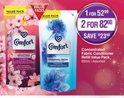 Comfort Concentrated Fabric Conditioner Refill Value Pack Assorted-800ml
