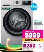 Hisense 8 Kg Front Loader Washing Machine (WFQY8012EVJMS)