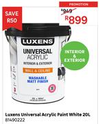 Luxens 20L Universal Acrylic Paint White 81490222