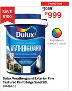 Dulux 20L Weatherguard Exterior Fine Textured Paint Beige Sand 81416453
