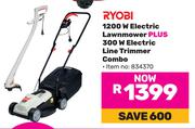 Ryobi 1200W Electric Lawnmower Plus 300W Electric Line Trimmer Combo