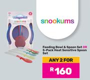 Snookums Feeding Bowl & Spoon Set Or 5 Pack Heat Sensitive Spoon Set-For Any 2
