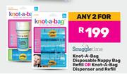 Snuggletime Knot-A-Bag Disposable Nappy Bag Refill Or Knot A Bag Dispenser & Refill-For 2