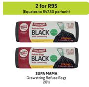 Supa Mama Drawstring Refuse Bags-For 2 x 20's Pack