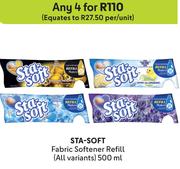 Sta-Soft Fabric Softener Refill (All Variants)-For Any 4 x 500ml
