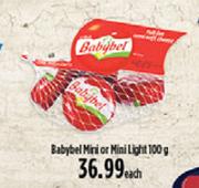Babybel Mini Or Mini Light-100g Each