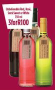 Unbelievable Red, Rose, Semi Sweet Or White-3x750ml