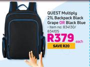 Quest Multiply 21L Backpack Black Grape Or Black Blue-Each