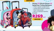 Mickey Or Minnie Mouse Or Spiderman Trolley Backpack-Each