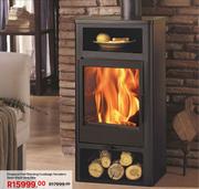  Eco Design Panadero 5Kw Swan Black Steel Free Standing Fireplace