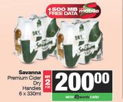 Savanna Premium Cider Dry Handies-For 2 x 6 x 330ml