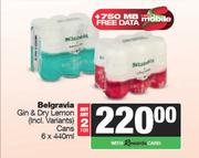 Belgravia Gin & Dry Lemon (Incl. Variants) Cans-For Any 2 x 6 x 440ml