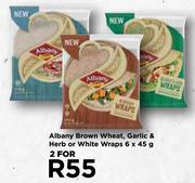 Albany Brown Wheat, Garlic & Herb Or White Wraps-For 2 x 6 x 45g