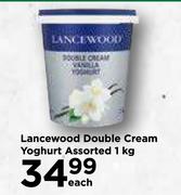 Lancewood Double Cream Yoghurt Assorted-1kg Each