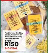 Food Lover's Cheddar, Gouda, Mozzarella Or White Cheddar-For 3 x 400g