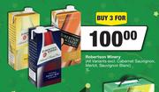 Robertson Winery (All Variants Excl.Cabernet Sauvignon,Merlot,Sauvignon Blanc)-For 3 x 1L