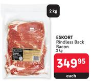 Eskort Rindless Back Bacon-2Kg Each