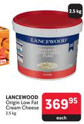 Lancewood Origin Low Fat Cream Cheese-2.5Kg Each