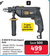 CAT 600W 13mm Impact Drill DX175-Each