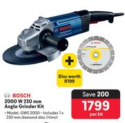Bosch 2000W 230mm Angle Grinder Kit GWS 2000-Per Kit