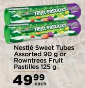 Nestle Sweet Tubes Assorted 90g Or Rowntrees Fruit Pastilles 125g- Each