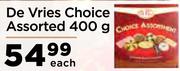 De Vries Choice Assorted 400g- Each