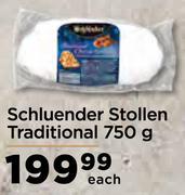 Schluender Stollen Traditional 750g- Each
