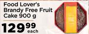 Food Lover's Brandy Free Fruit Cake 900g- Each