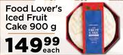 Food Lover's Iced Fruit Cake 900g- Each